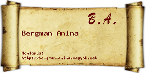Bergman Anina névjegykártya